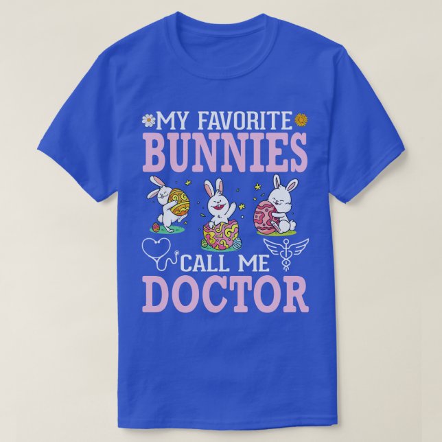 T-shirt Fleur Mes lapins Favoris Appelez-Moi Doctor Happy  (Design devant)