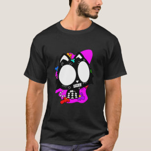 T-shirt Fleur Mexicaine Chat Jour des Morts Dia De Muertos