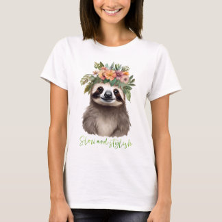 T-shirt Fleur mignonne paresse
