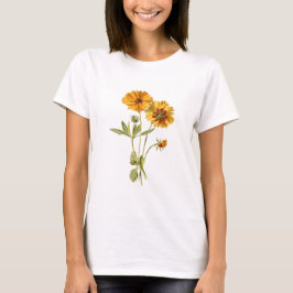 T-shirt Fleur minimaliste Jaune