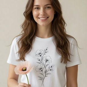 T-shirt Fleur monochrome