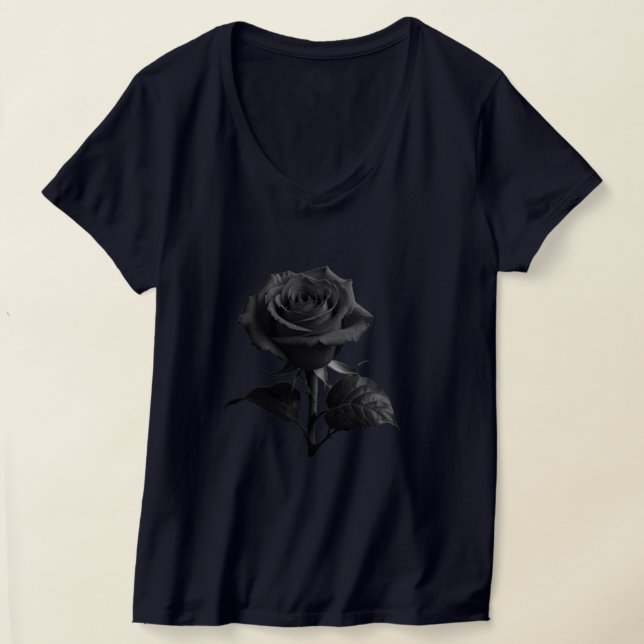 T-shirt Fleur Noir Élégant (Poser)