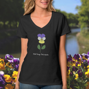 T-shirt Fleur pastel botanique sauvage de Pansy