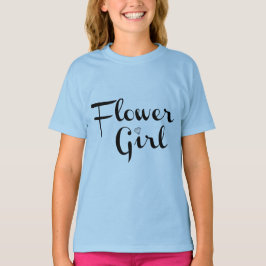 T-shirt Fleur Retro Script noir sur bleu