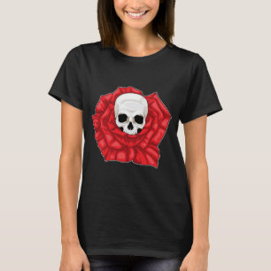 T-shirt Fleur Rose crâne
