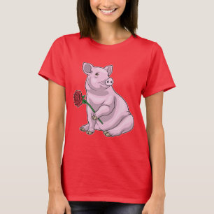 T-shirt Fleur Rose de porc