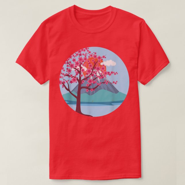 T-shirt Fleur rose japonaise de montagne Joli Sakura Cherr (Design devant)