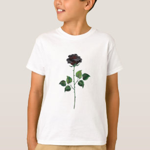 T-shirt Fleur rose noire