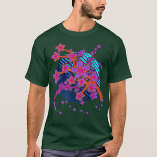 T-shirt Fleur rose Sakura Japon Vaporwave 90s Cerise d'art