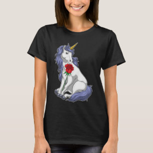 T-shirt Fleur Rose Unicorne