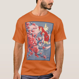 T-shirt Fleur Sakura de renard japonais en fleurs de cerf 