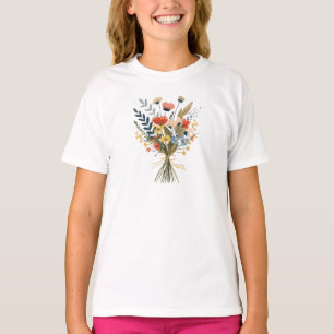T-shirt fleur sauvage d'illustration