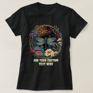T-shirt Fleur sauvage floral de libellules mignonnes, Amat