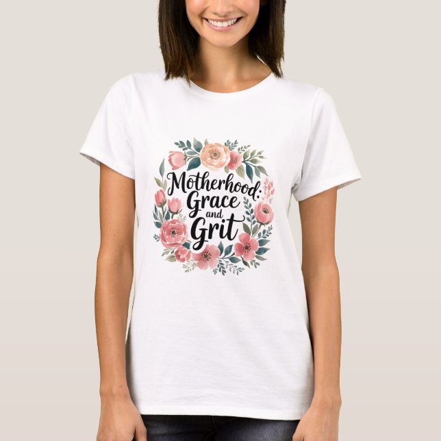 T-shirt Fleur sauvage Mama Shirt | Grace & Grit Floral Tee (Devant)