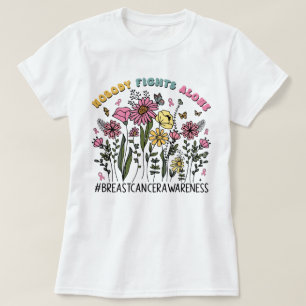 T-shirt Fleur sauvage Personne ne combat seul le cancer du