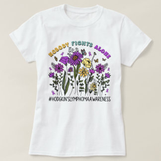 T-shirt Fleur sauvage Personne ne combat seul le lymphome