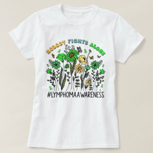 T-shirt Fleur sauvage Personne ne combat seul Lymphome Sen