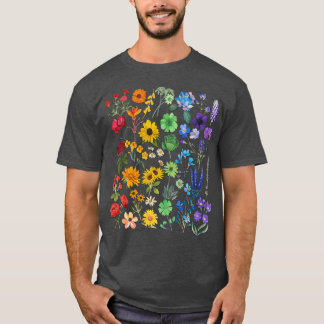 T-shirt Fleur sauvage Rainbow Flower Pride Lgbt