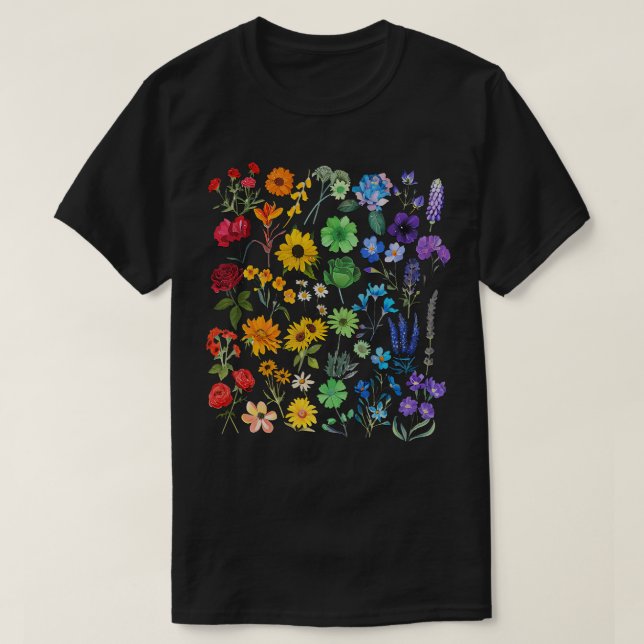 T-shirt Fleur sauvage Rainbow Flower Pride Lgbt 1 (Design devant)