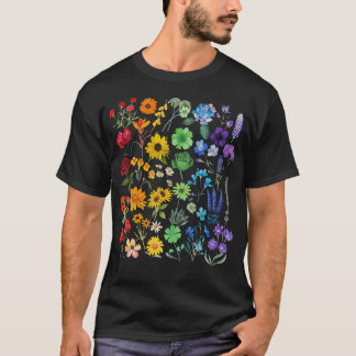 T-shirt Fleur sauvage Rainbow Flower Pride Lgbt 1