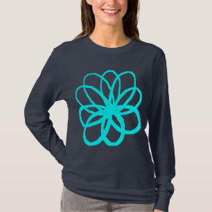 T-shirt Fleur spontanée - Cyan