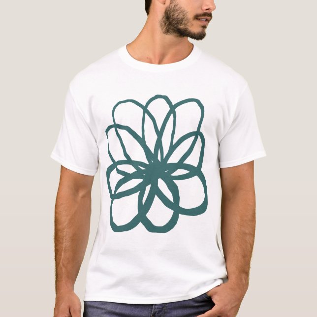 T-shirt Fleur spontanée - Moss Green (Devant)