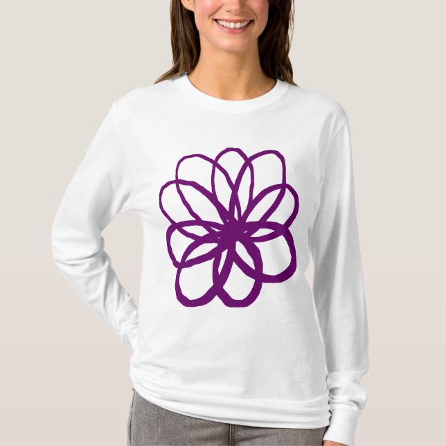 T-shirt Fleur spontanée - Plum (Devant)