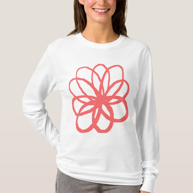 T-shirt Fleur spontanée - rose tropicale (Devant)
