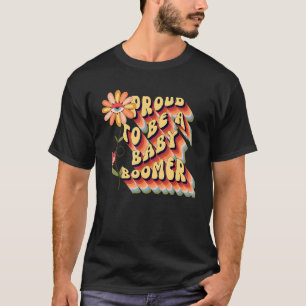 T-shirt Fleur Super rétro Fière d'être un bébé Boomer Hipp