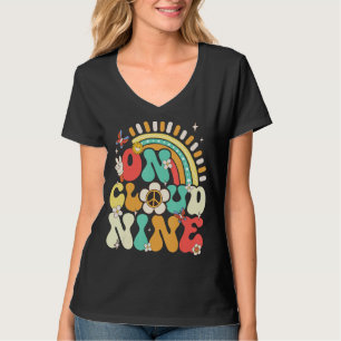 T-shirt Fleur sur nuage Neuf Décor de fête du 9e anniversa