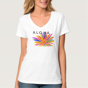 T-shirt Fleur tropicale colorée d'Aloha