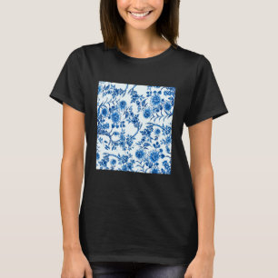 T-shirt Fleur vintage d'aquarelle bleu saule