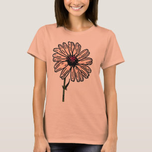T-shirt Fleur Vintage Dusty Rose Daisy