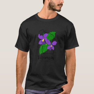 T-shirt Fleur violet en bois du Wisconsin