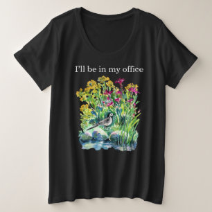 T-shirt fleuri en aquarelle « Je serai dans mon bu