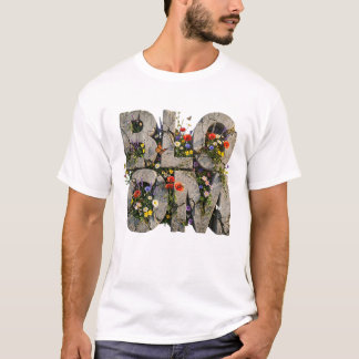 T-shirt Fleurir Béton Fleur Sauvage Typographie Santé Ment