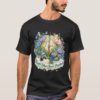 T-shirt Fleurissez là où vous êtes planté Brain Floral Aqu