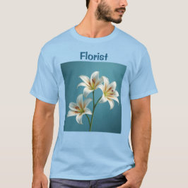 T-shirt fleuriste blanc Lys