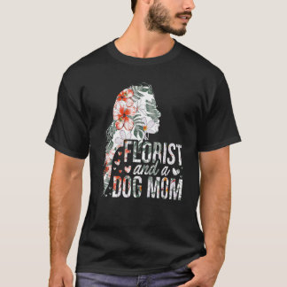 T-shirt Fleuriste et maman de chien Fleurs botaniques Jard