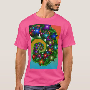 T-shirt fleurs à rotation colorée