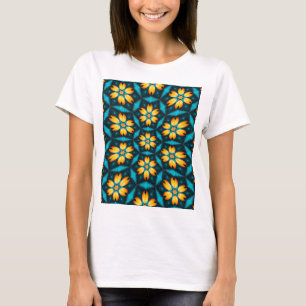 T-shirt Fleurs Abstraites jaunes