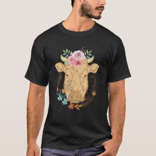 T-shirt Fleurs Amoureux Vache Agriculture Agriculteur Ferm