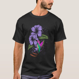 T-shirt Fleurs Animal Joli Oiseau Vintage Floral Humming