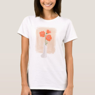 T-shirt Fleurs aquarelles élégantes dans un vase