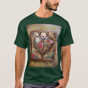 T-shirt Fleurs au rouge à lèvres Cœur Série Steampunk