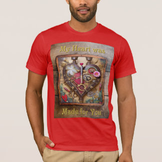 T-shirt Fleurs au rouge à lèvres Coeur Série Steampunk