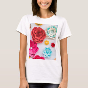 T-shirt "Fleurs Audacieuses : Art mural de fleurs en papie