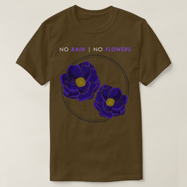 T-shirt Fleurs avec fleurs bleues 2 (Design devant)