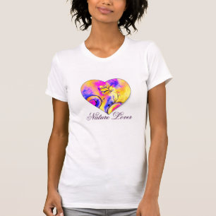 T-SHIRT FLEURS BLANCHES COLORÉES NATURE LOVER HEART