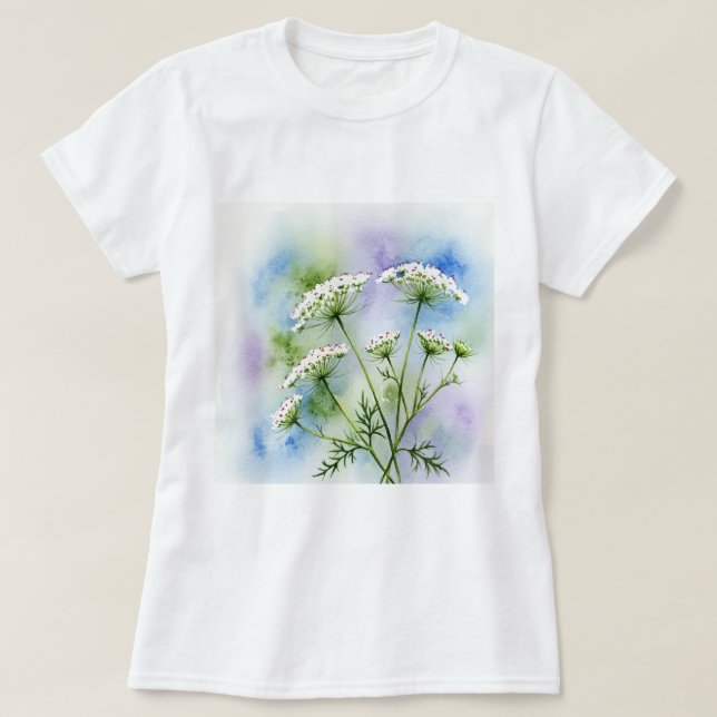 T-shirt Fleurs blanches délicates (Design devant)